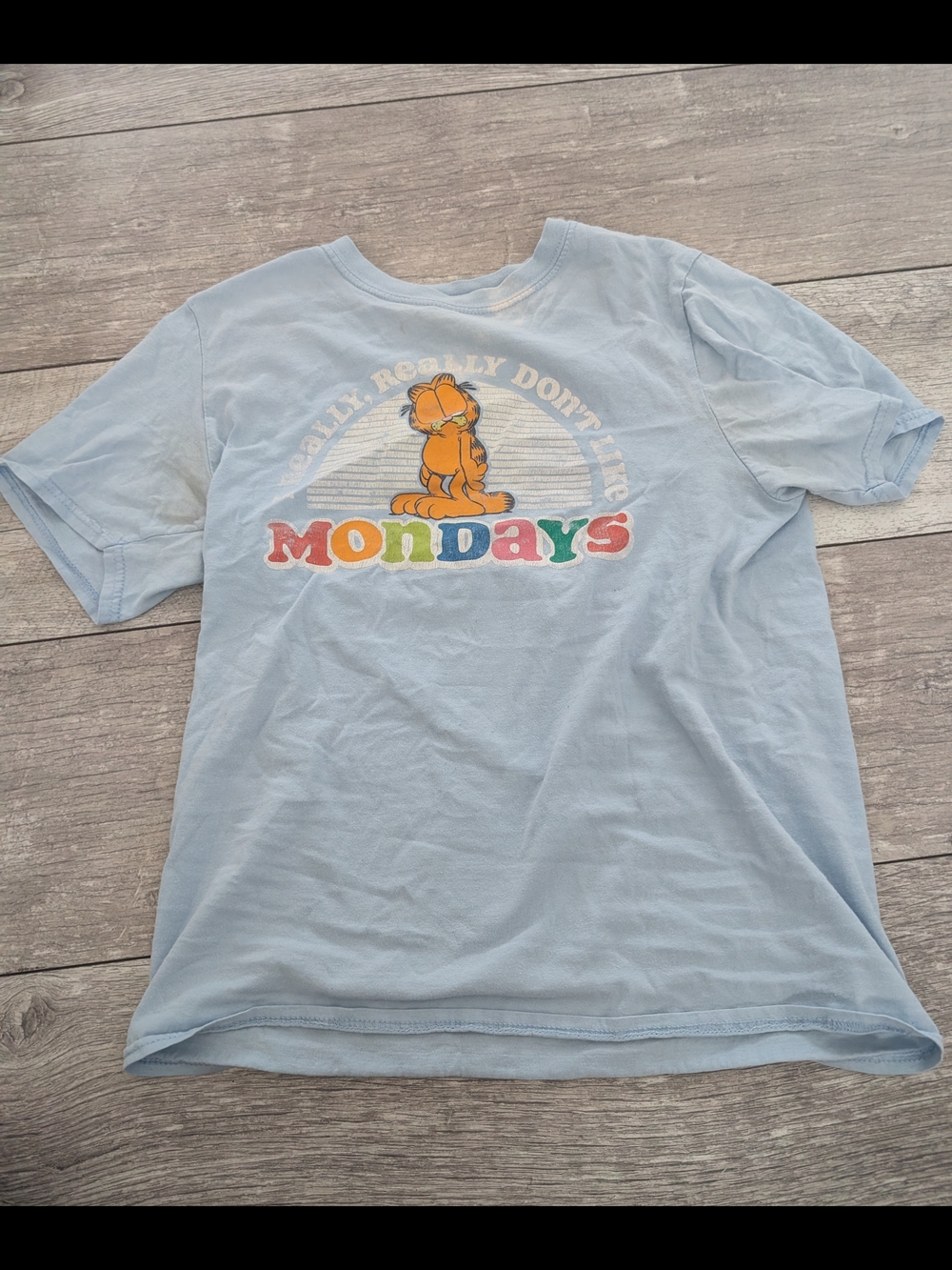 Nickelodeon Light Blue Garfield 'Mondays' Graphic Tee